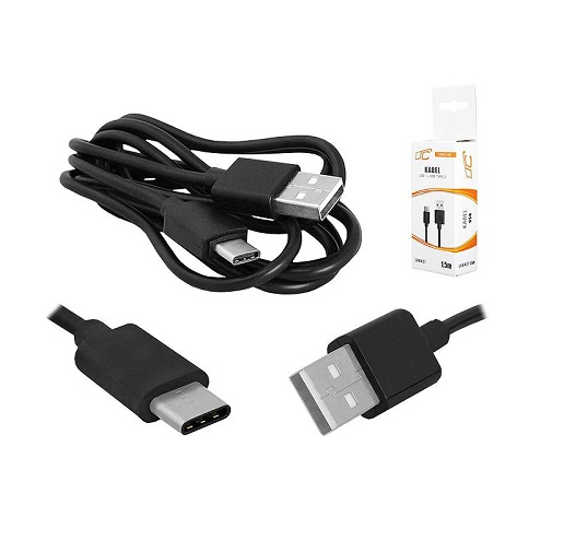USB - USB type C datu pārraides un lādēšanas kabelis 1.5m melns  LX8427-1.5