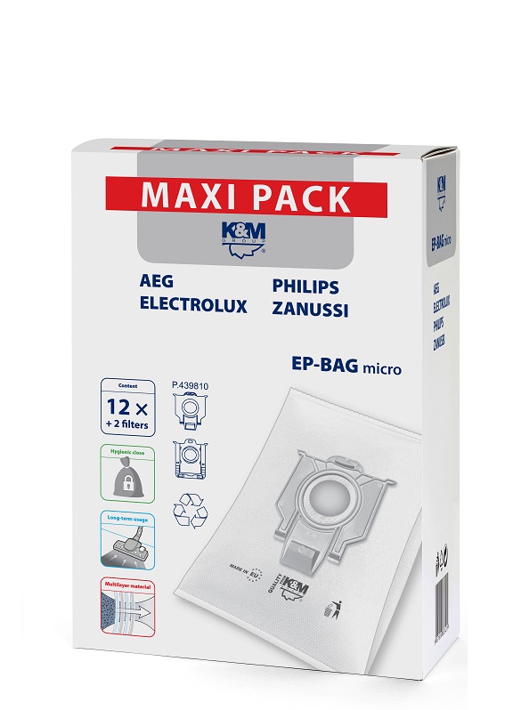 Vacuum cleaner bag ELECTROLUX-PHILIPS S-BAG 12pcs  KM-EP-BAG-MX